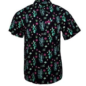 DIXXON “The Prick” Black Cactus and Floral Men's Shirt. Men’s 3XL